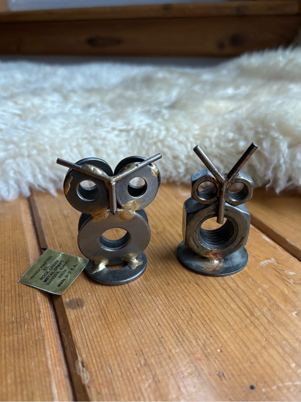 Vintage Handcrafted Metalwork Owls